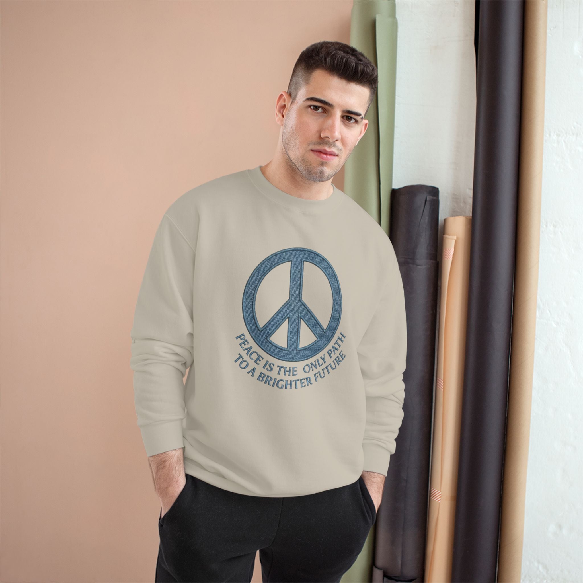 Peace Symbol Sweatshirt — "Peace Is The Only Path To A Brighter Future" Crewneck