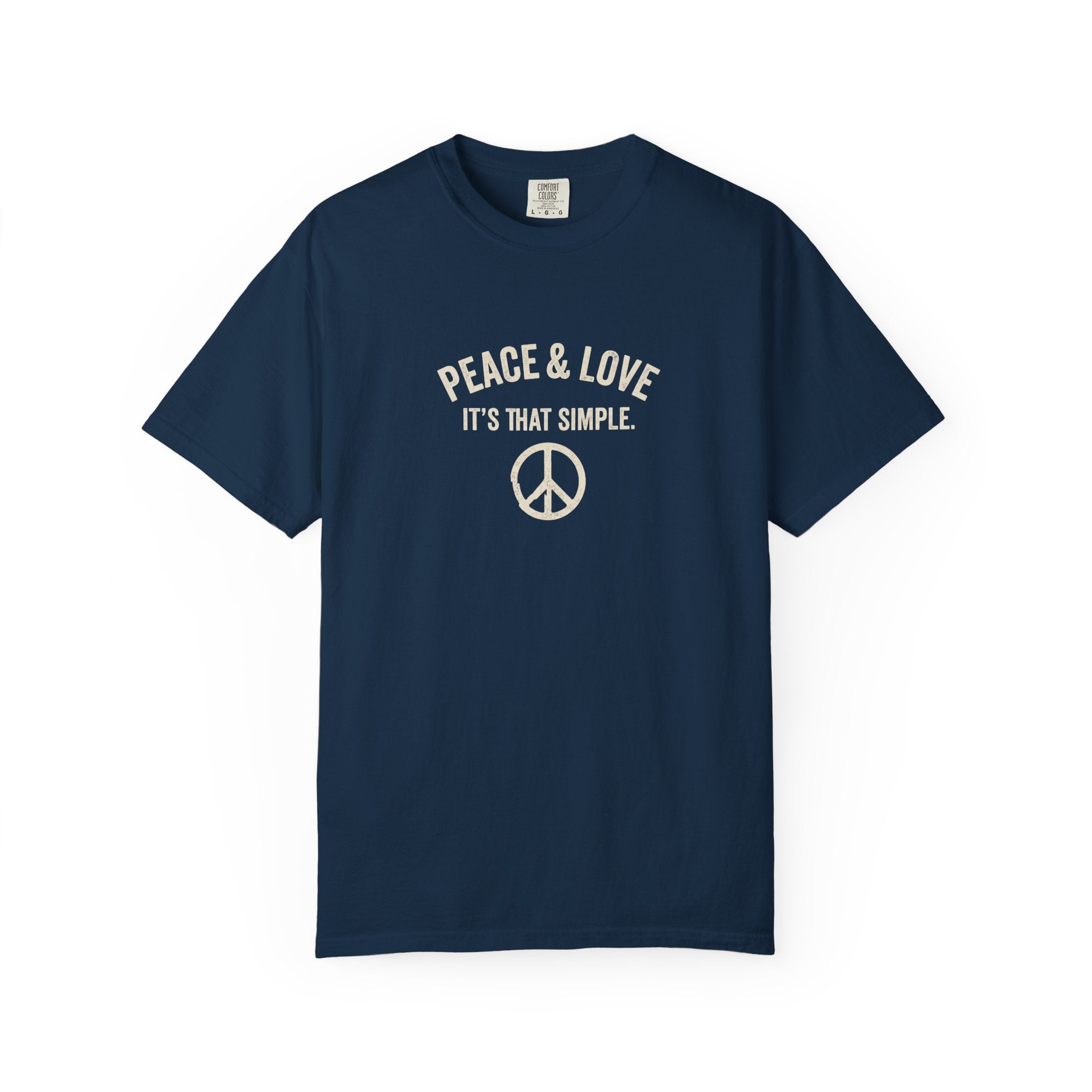 Peace & Love T-Shirt — 'It's That Simple' Vintage Peace Sign Tee