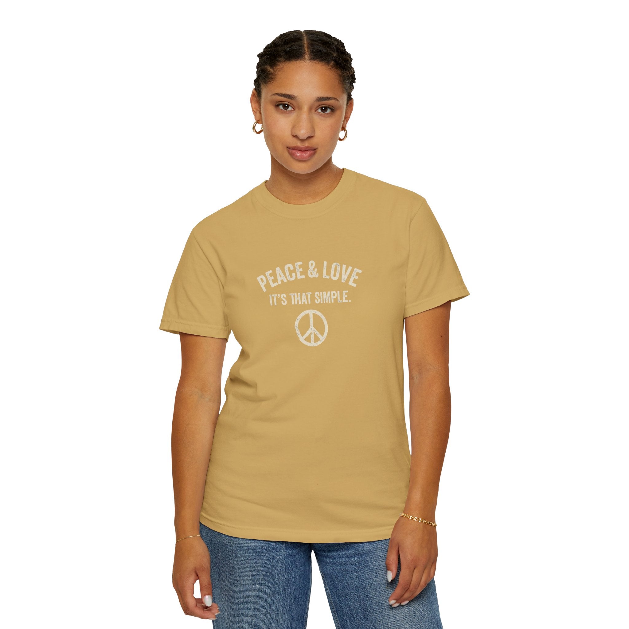 Peace & Love T-Shirt — 'It's That Simple' Vintage Peace Sign Tee