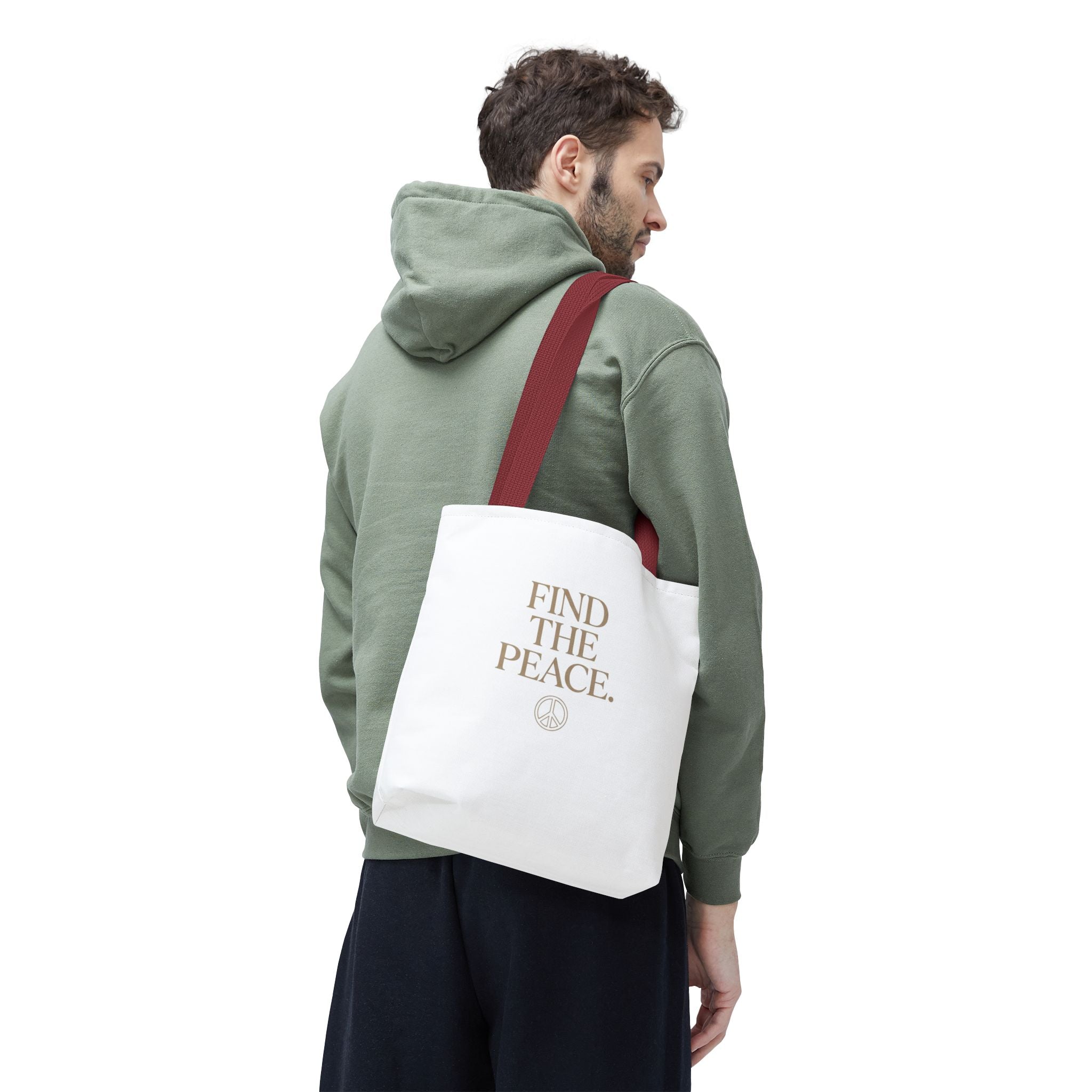 Find The Peace Tote Bag – Minimalist Inspirational Canvas Carryall