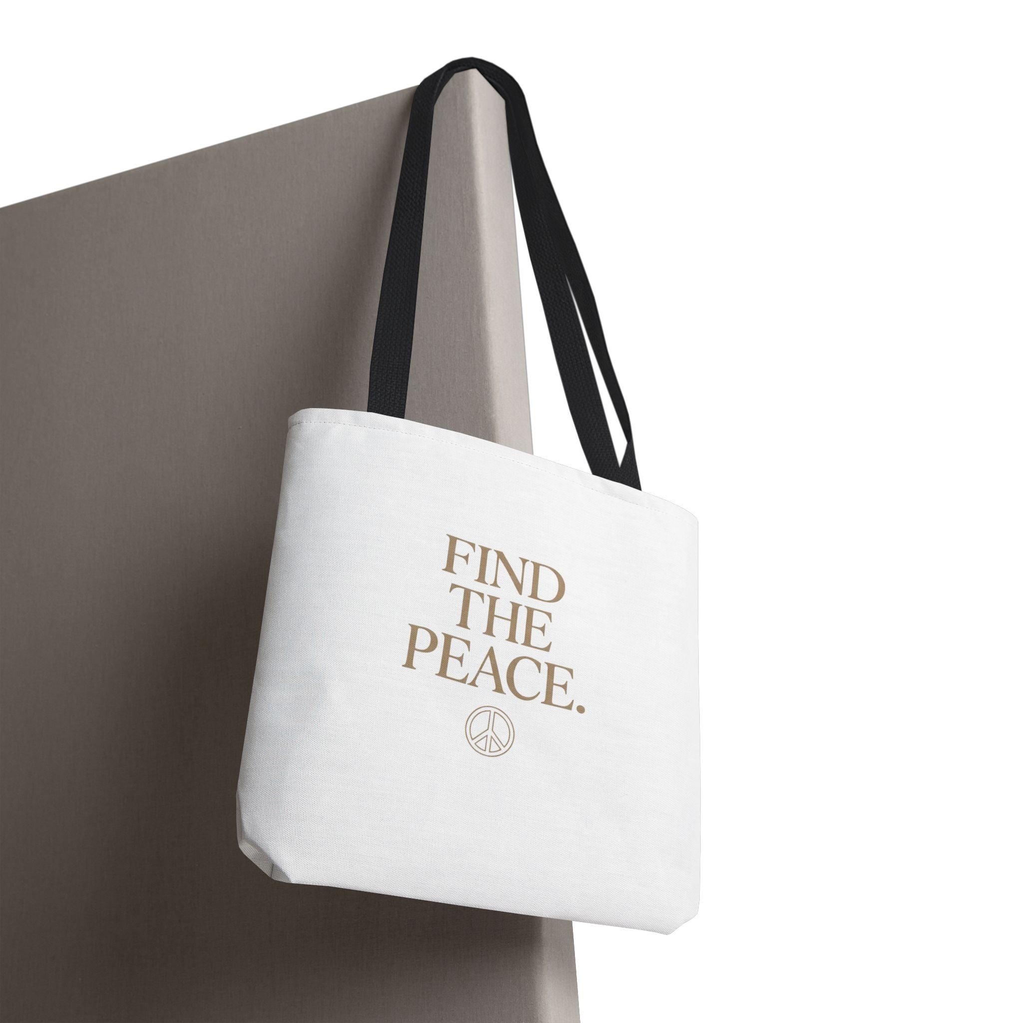 Find The Peace Tote Bag – Minimalist Inspirational Canvas Carryall