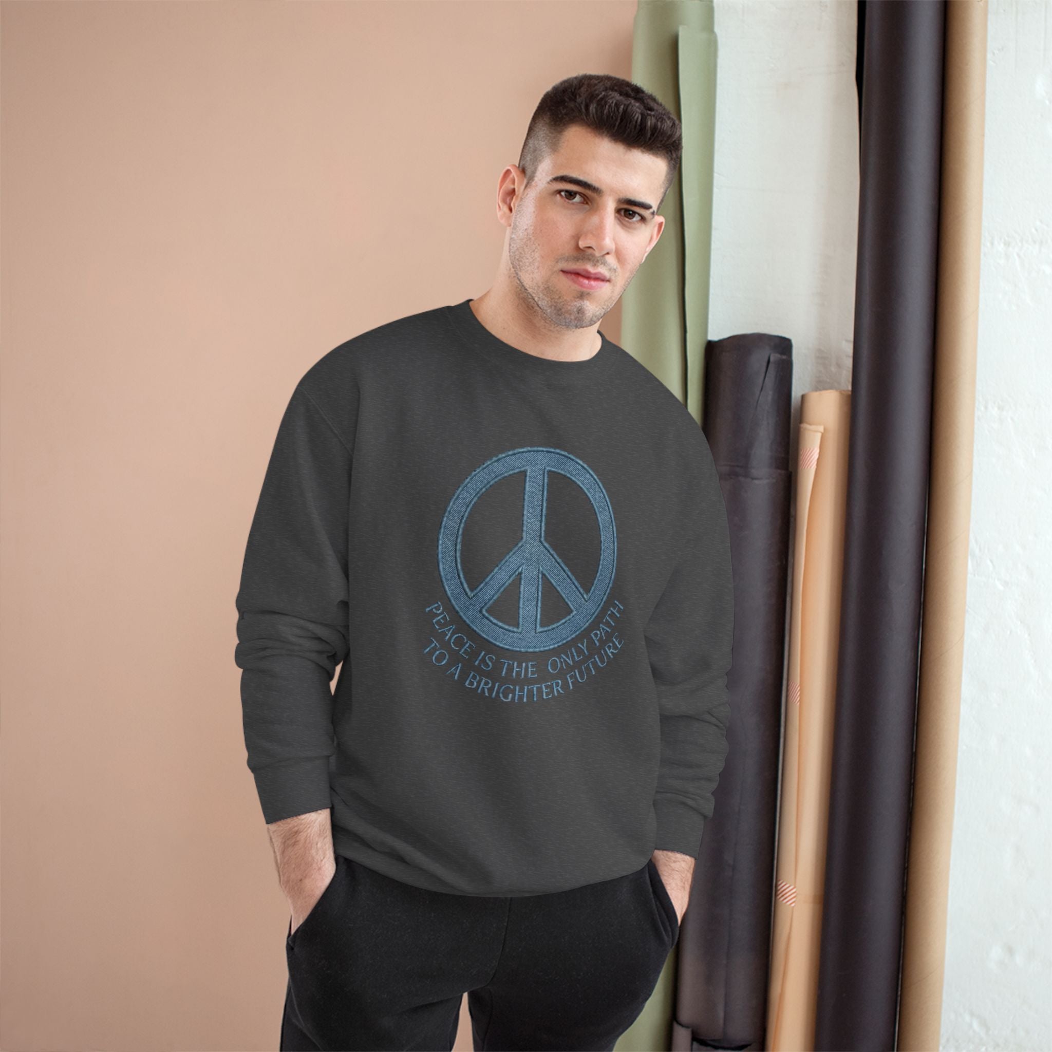 Peace Symbol Sweatshirt — "Peace Is The Only Path To A Brighter Future" Crewneck
