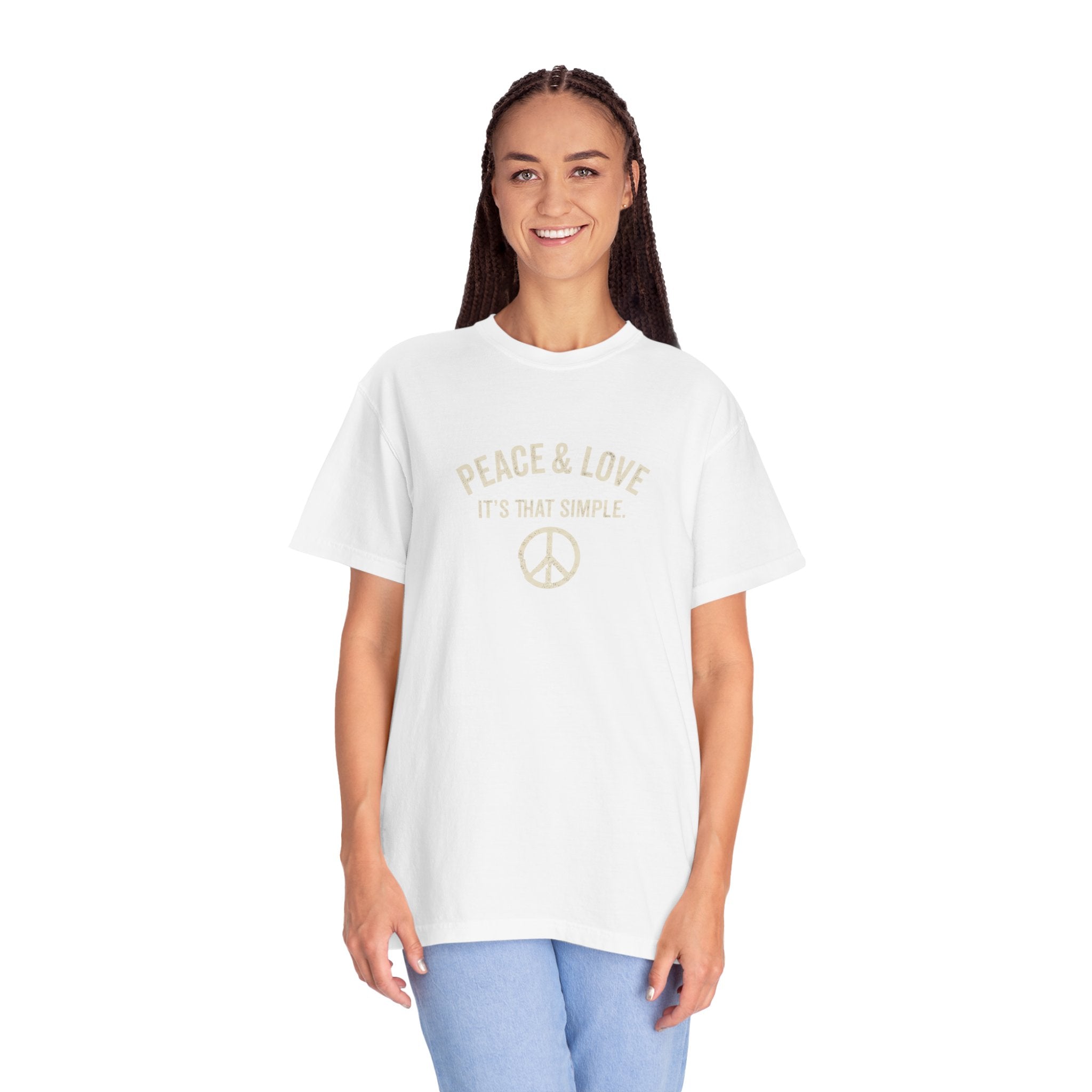 Peace & Love T-Shirt — 'It's That Simple' Vintage Peace Sign Tee