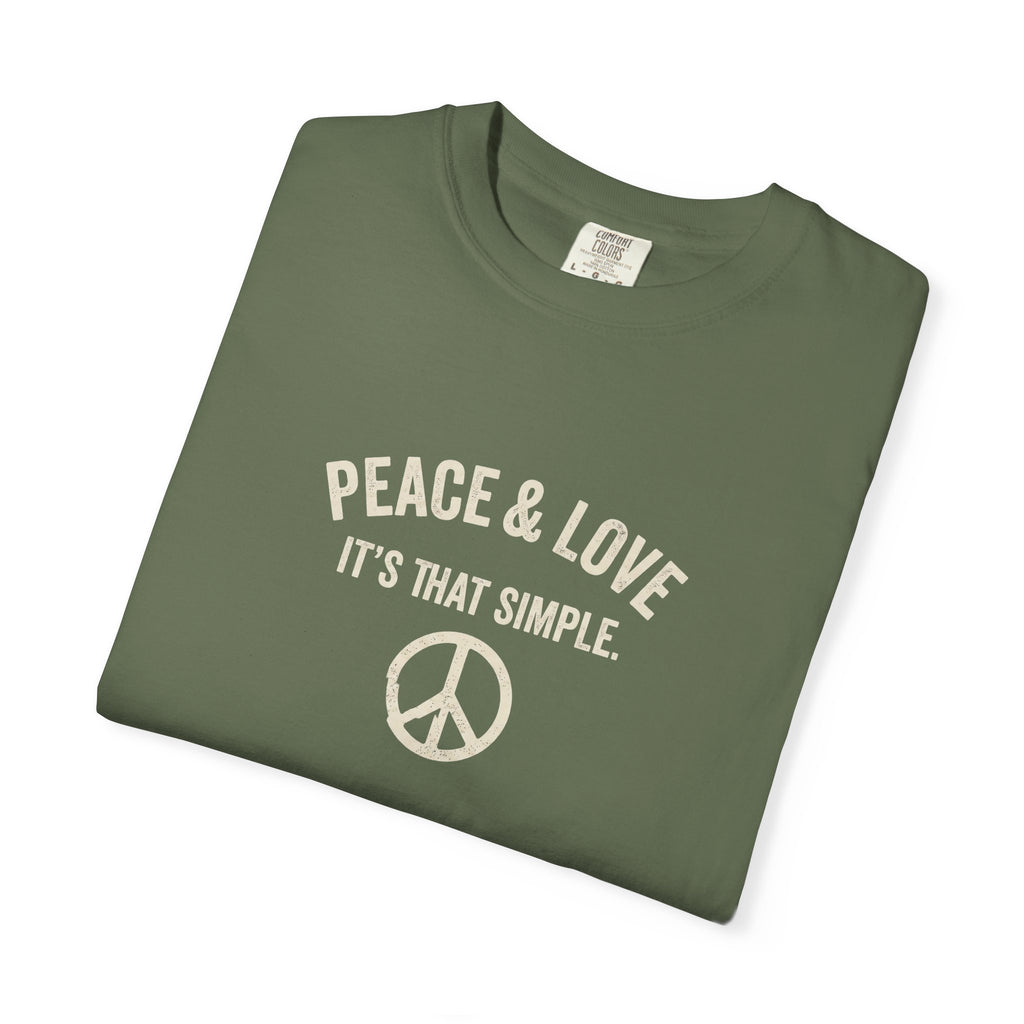 Peace & Love T-Shirt — 'It's That Simple' Vintage Peace Sign Tee