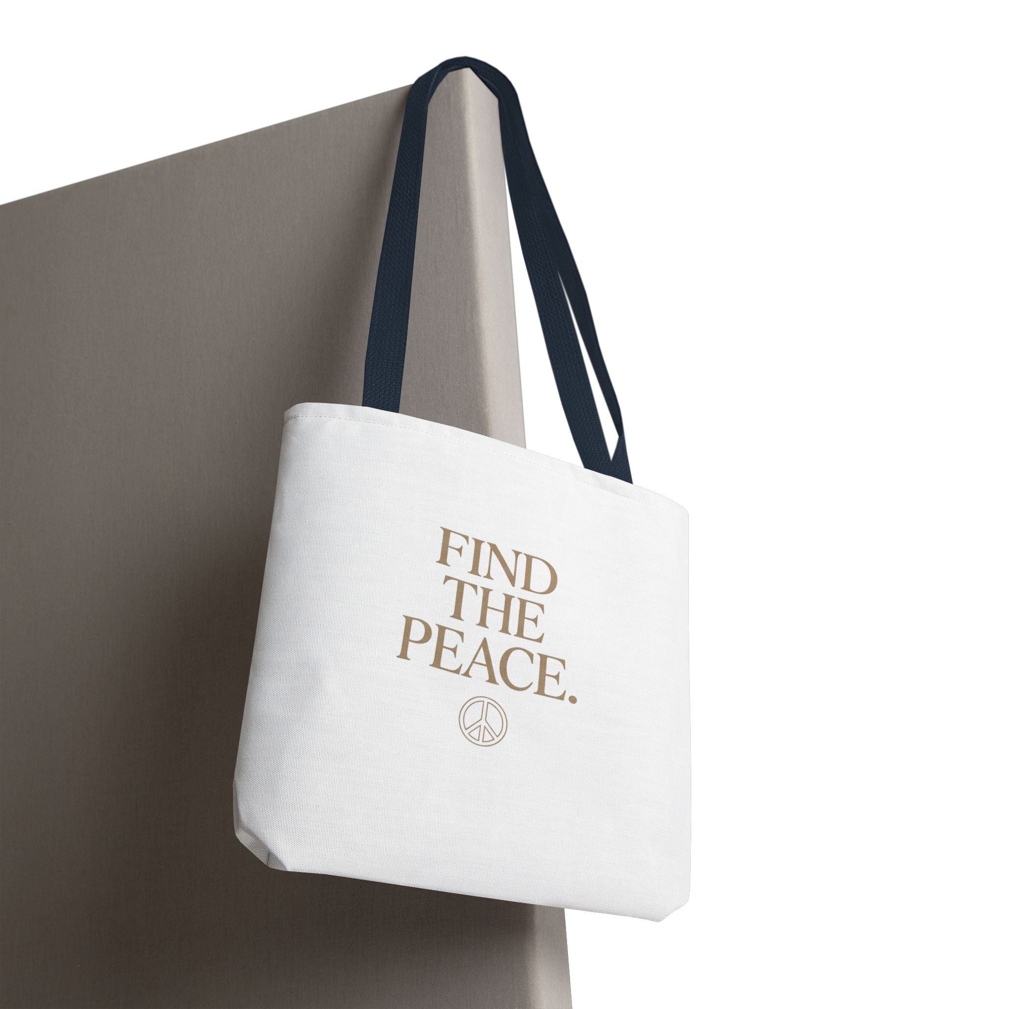 Find The Peace Tote Bag – Minimalist Inspirational Canvas Carryall