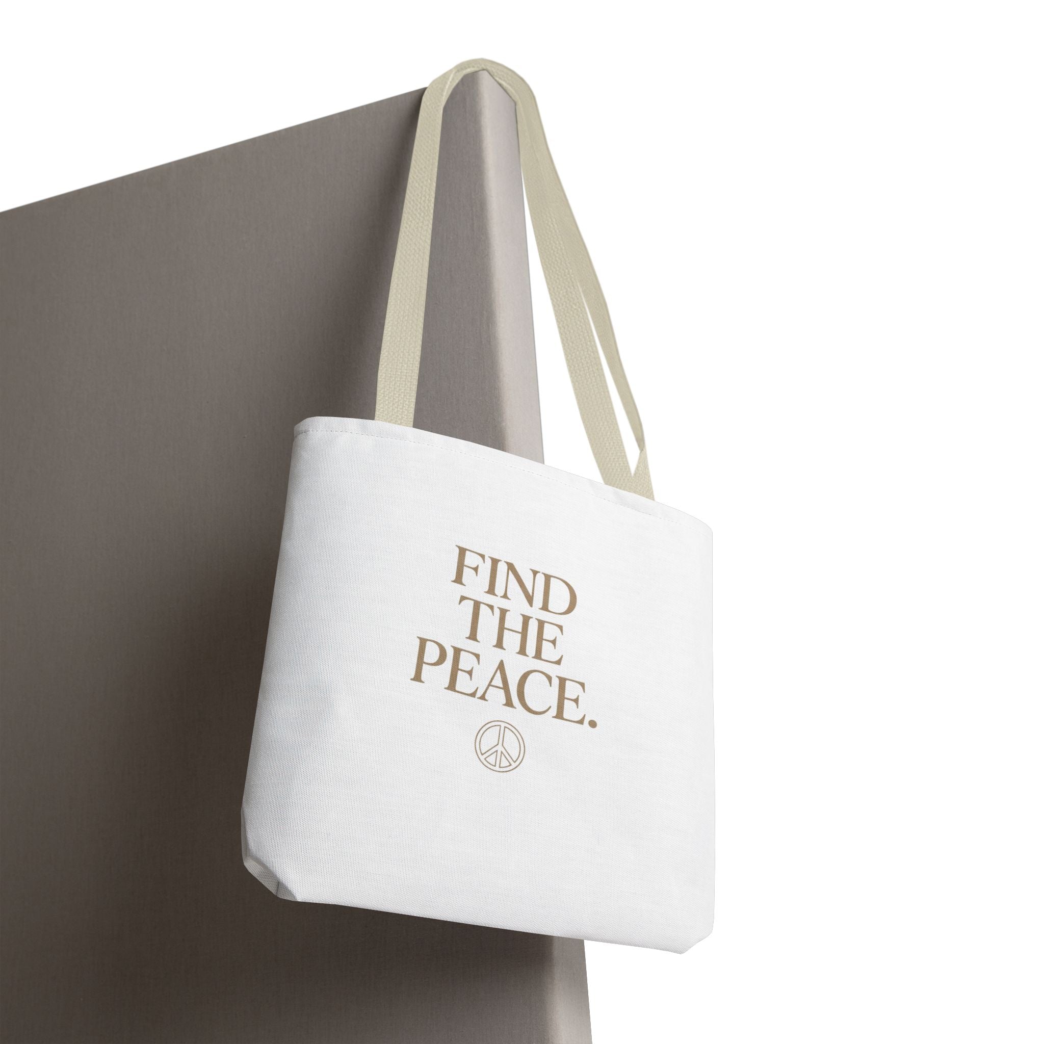 Find The Peace Tote Bag – Minimalist Inspirational Canvas Carryall