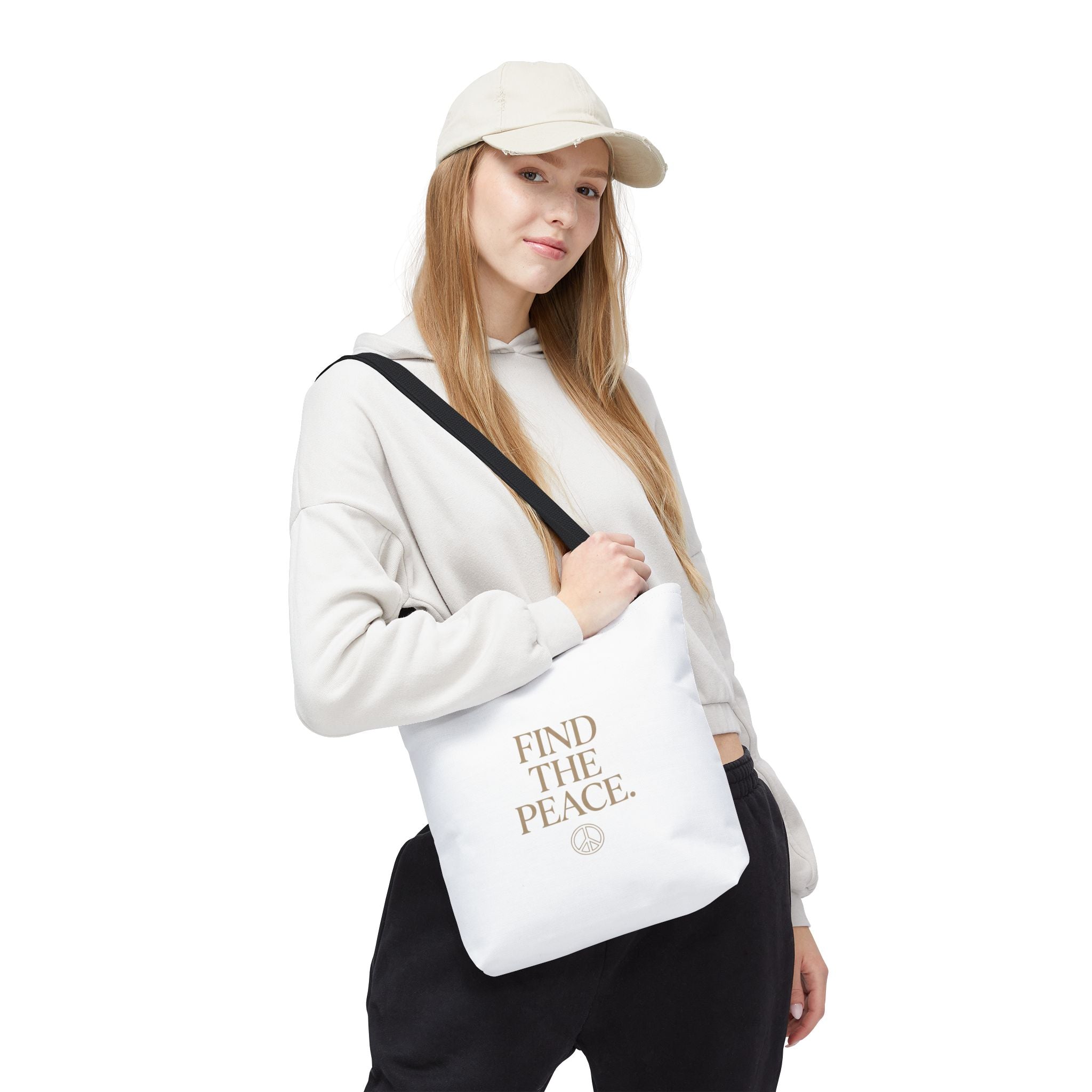 Find The Peace Tote Bag – Minimalist Inspirational Canvas Carryall