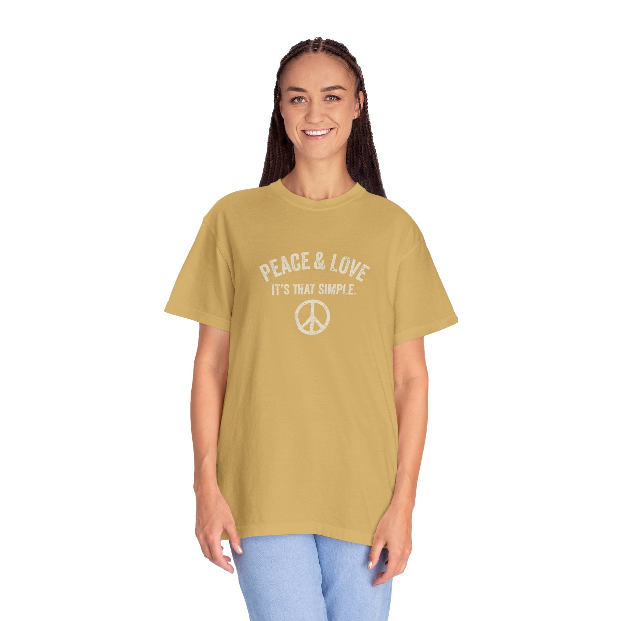 Peace & Love T-Shirt — 'It's That Simple' Vintage Peace Sign Tee
