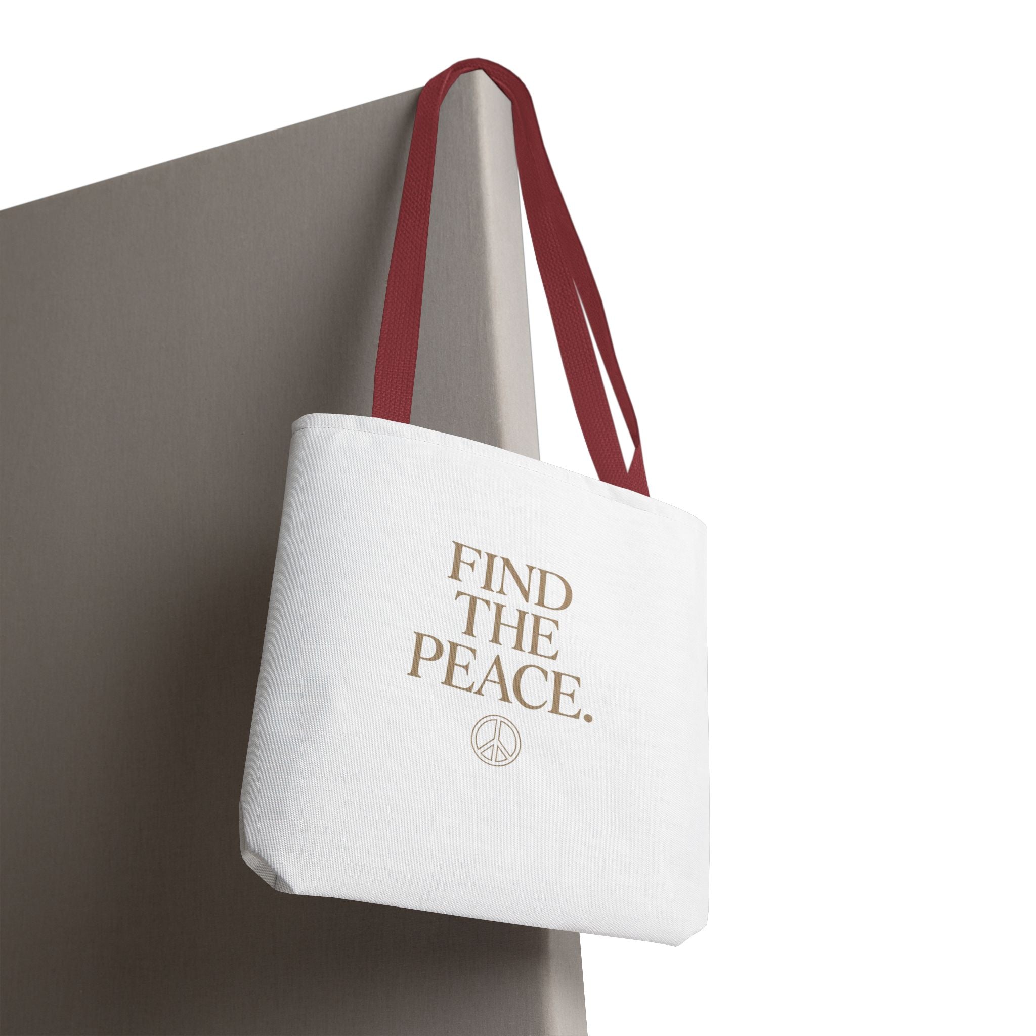 Find The Peace Tote Bag – Minimalist Inspirational Canvas Carryall