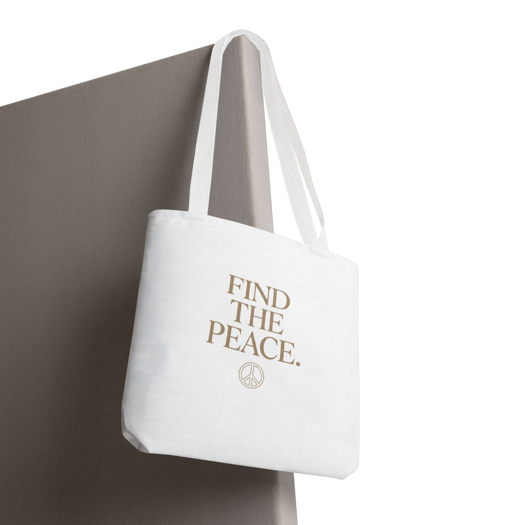 Find The Peace Tote Bag – Minimalist Inspirational Canvas Carryall