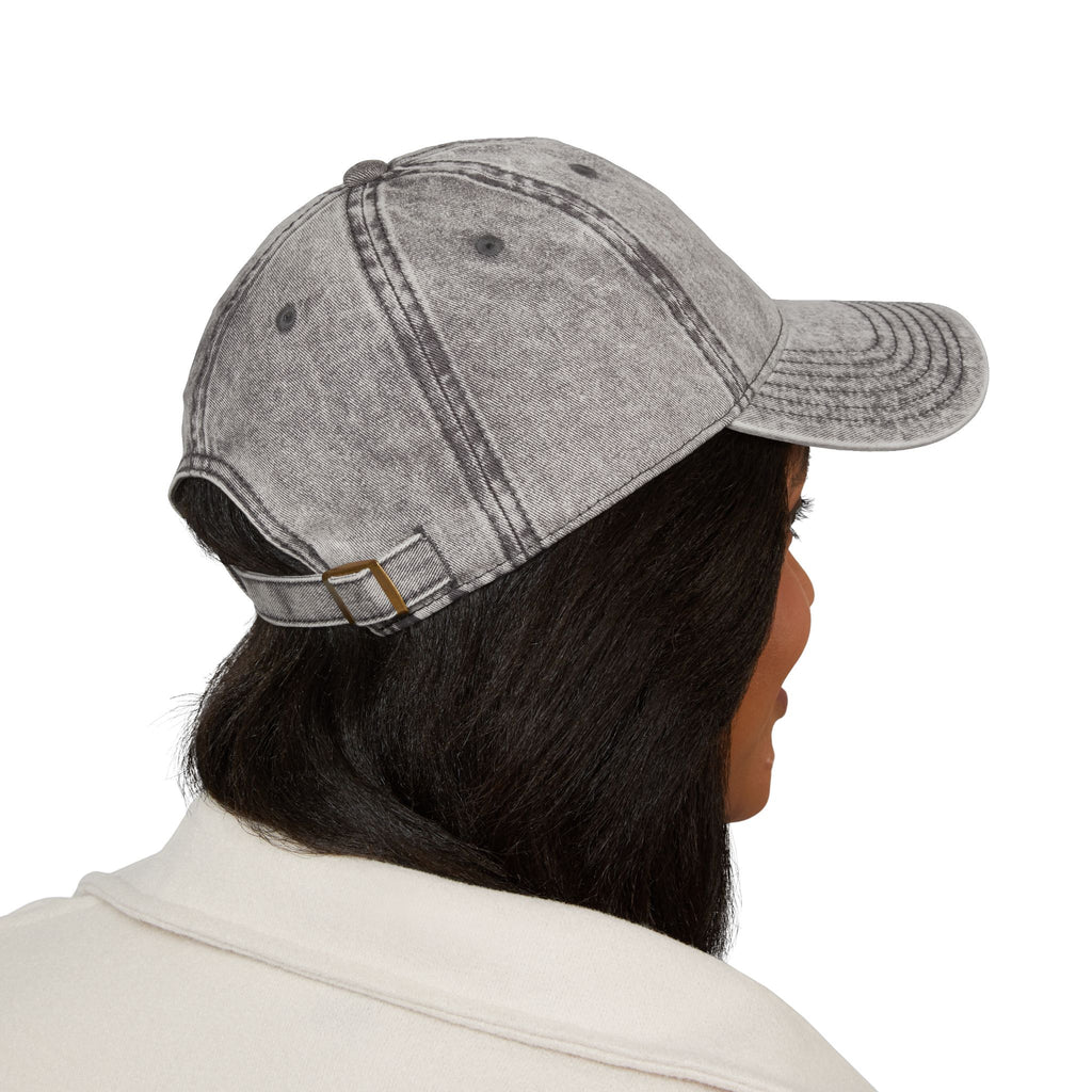 Vintage Embroidered Peace Sign Cap — "Peace & Love" Washed Baseball Hat